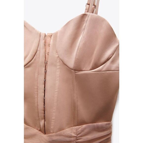 Nwt ZARA CORSET DRESS RUSHED runs Like Xxs - Picture 13 of 15